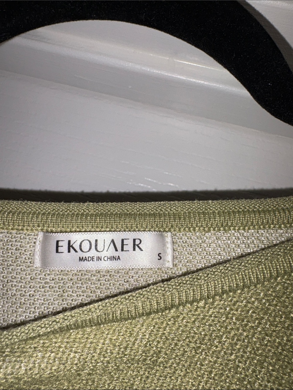 Ekouaer Olive Green Floral Crewneck Sweater size small - Picture 4 of 8